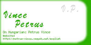 vince petrus business card